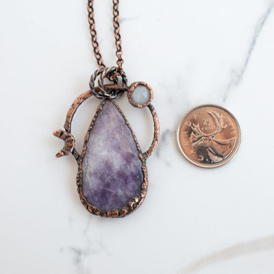 Lepidolite & Rainbow Moonstone Necklace