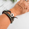 African Turquoise & Leather Wrap Bracelet