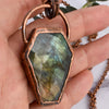 Labradorite Copper Coffin Necklace