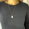 Rainbow Moonstone Crescent Moon Copper Necklace